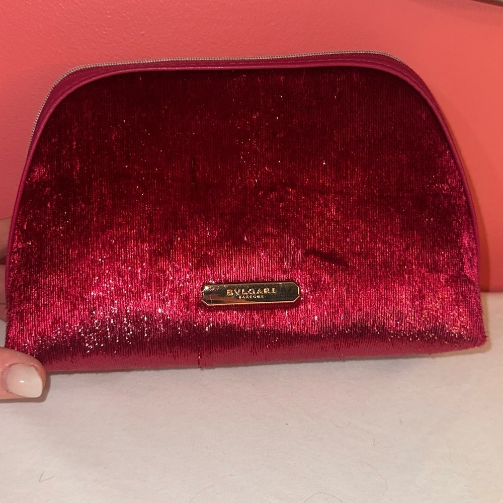 BVLGARI maroon cosmetic  bag 🌺